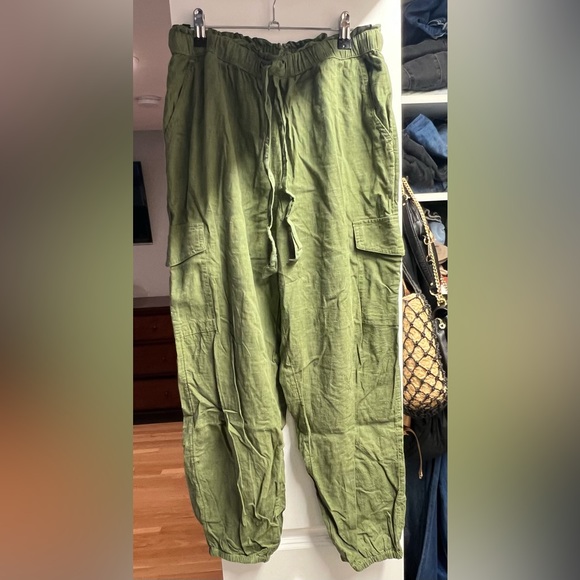 aerie Pants - Aerie linen blend cargo joggers